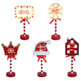 【 LEDライト】クリスマスデコレーション 木製ストリートサイン風 ライト