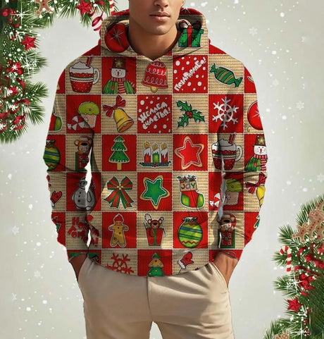 イベント・クリスマスグッズ｜クリスマス柄プリントパーカー(S～5XL)
