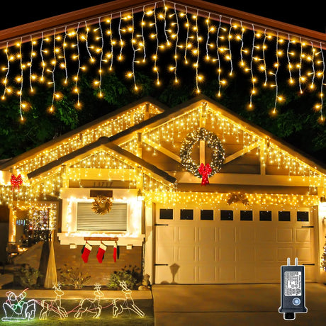 【イベント・クリスマス装飾】LEDつらら型  屋外用カーテンライト(幅4M～32M）