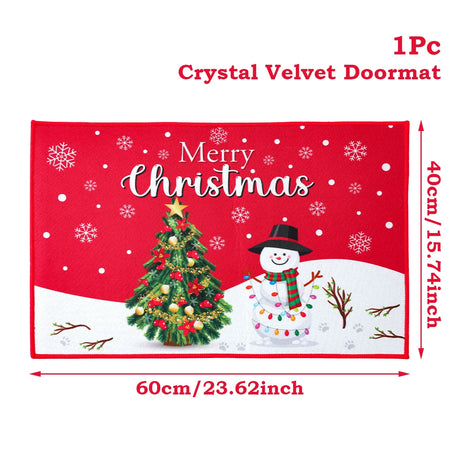 【インテリア用品】クリスマス柄プリント玄関マット