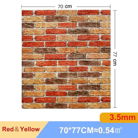 【DIY用】レンガ風ステッカー 70x77cm(5pcs/10pcs）