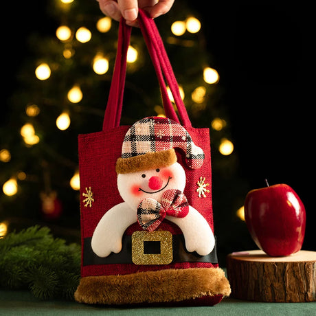 イベント・クリスマス装飾｜ふわふわアップリケ付きギフトバッグ