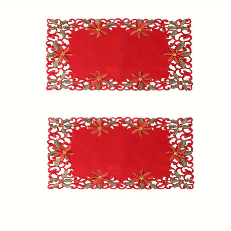 イベント・クリスマス装飾｜刺繍テーブルクロス 1/2/4/6枚セット