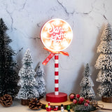 【 LEDライト】クリスマスデコレーション 木製ストリートサイン風 ライト