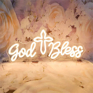 God Bless  LEDネオンサイン（ネオン看板） USB電源