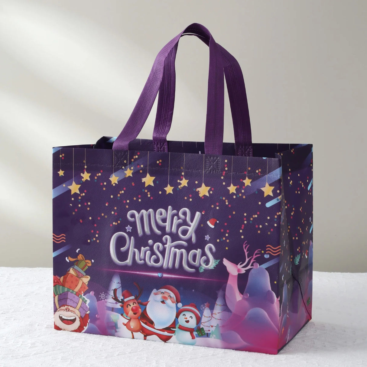 イベント・クリスマス装飾｜防水ギフト用クリスマス柄トートバッグ