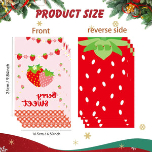 |イベント・ノベルティ用品 |ストロベリー柄 ギフトバッグ 30枚セット | W16.5×H25c