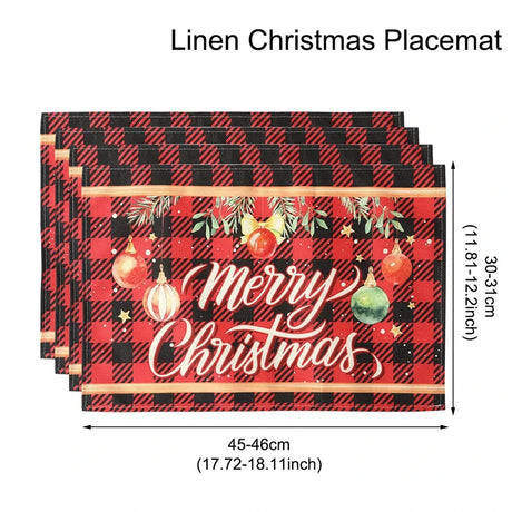 イベント・クリスマス装飾｜リネンプレースマット 1/4枚セット