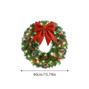 イベント・クリスマス装飾｜クリスマスリース 吊り下げオーナメント 松ぼっくり付き
