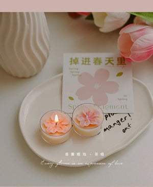 ピンクピーチブロッサム香りのティーライトキャンドル4個セット