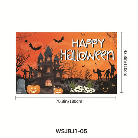 【イベント・ハロウィングッズ】背景布 邪悪なカボチャ