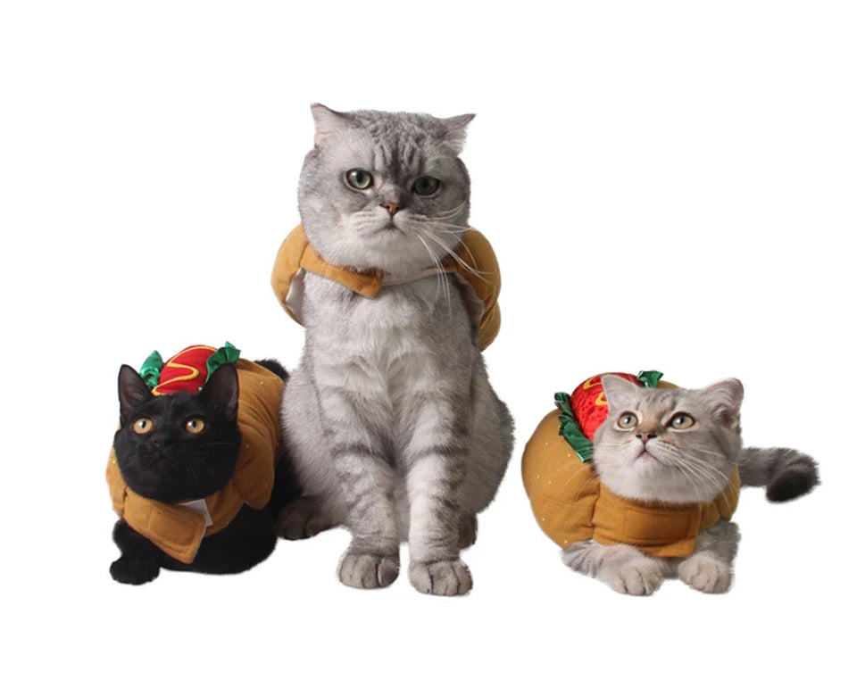 イベント・ハロウィングッズ｜ホットドッグ型ペットコスチューム 犬猫用 秋冬