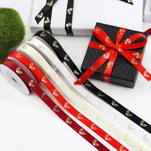 バレンタインデー用ハート柄片面プリントリボン