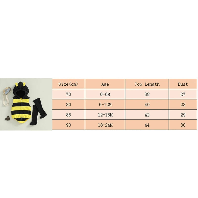 イベント・ハロウィングッズ｜ベビー用ミツバチ変身ロンパースセット（0ヶ月～24ヶ月）