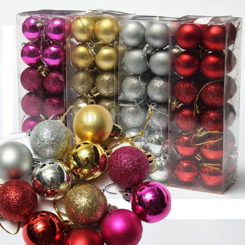 イベント・クリスマス装飾｜24個入り グリッター クリスマスツリーボール