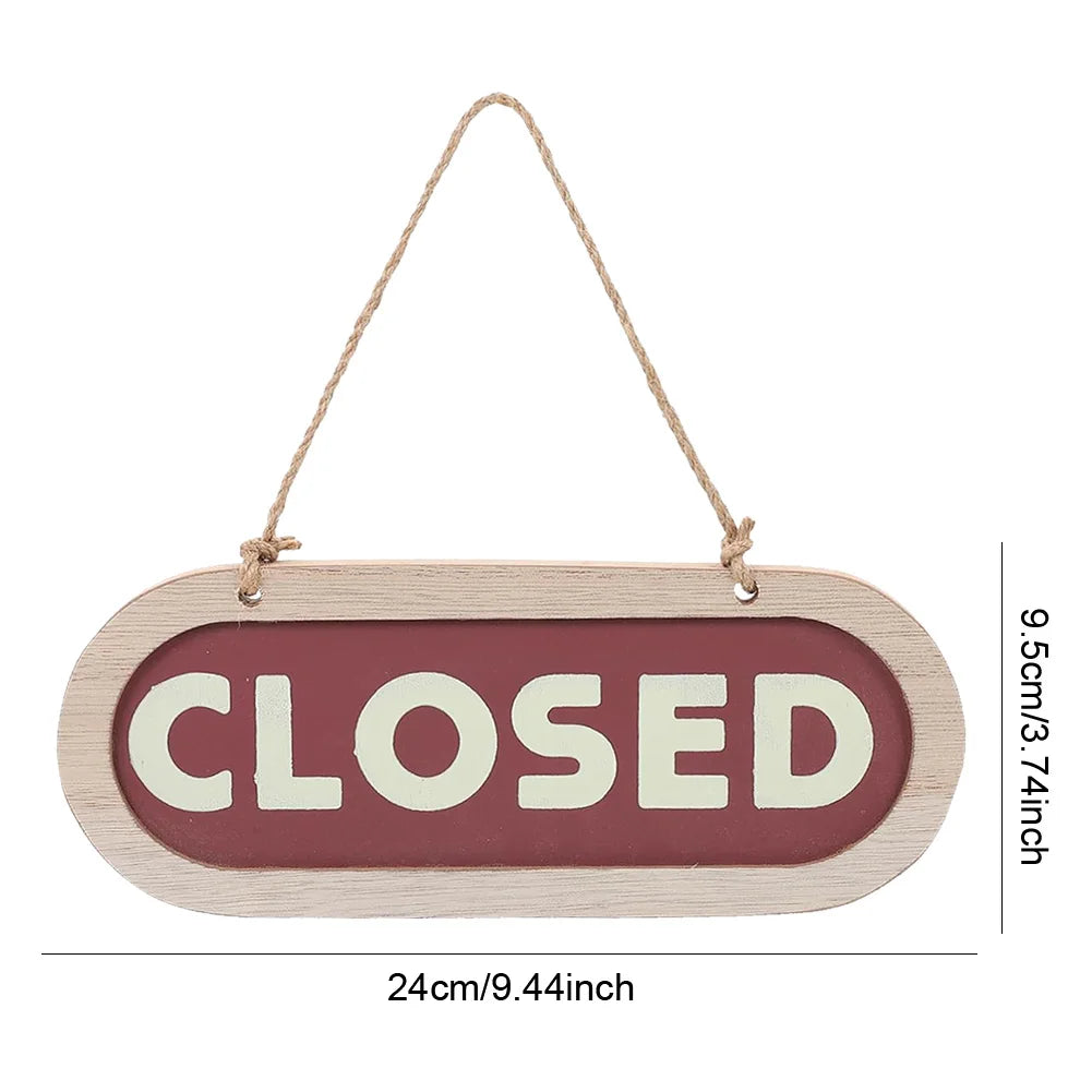 両面木製吊り下げボード（OPEN/CLOSED）