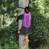 イベント・ハロウィングッズ｜ 魔女が木にぶつかる屋外装飾