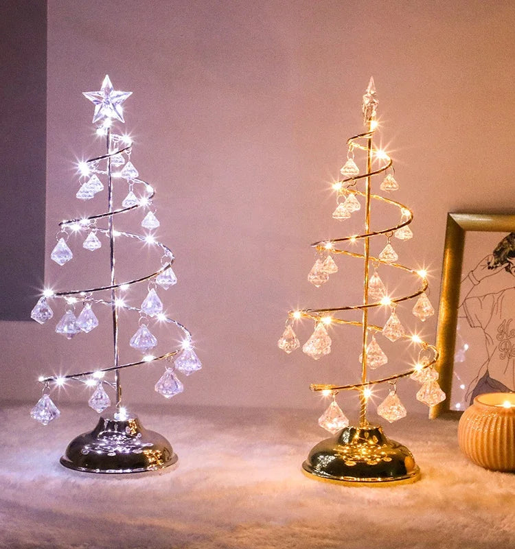 イベント・クリスマス装飾｜LEDクリスタルクリスマスツリーテーブルランプ