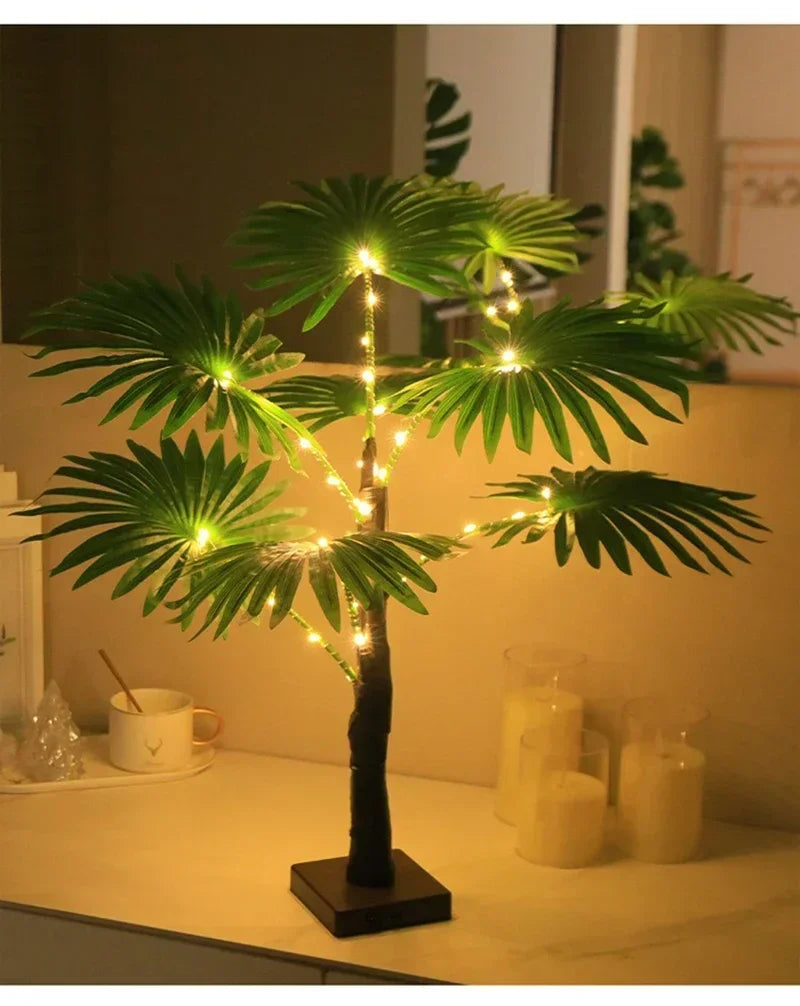 イベント装飾・インテリア｜ヤシの木デザインLEDテーブルランプ 55CM