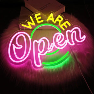 WE ARE Open ネオンサイン（ネオン看板）LEDライトト