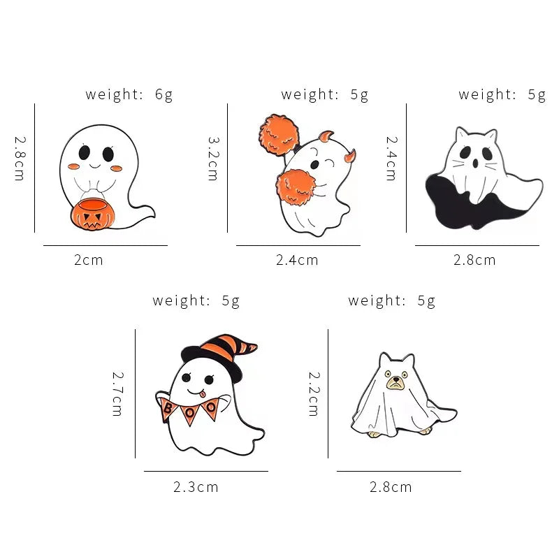 イベント・ハロウィングッズ｜カボチャゴーストエナメルブローチ