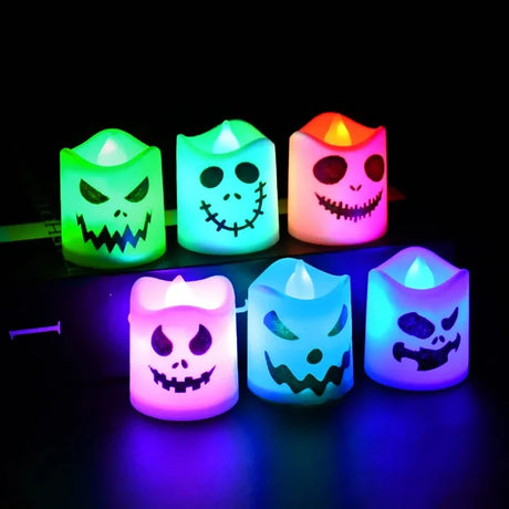 イベント・ハロウィングッズ｜LED ゴーストパンプキンキャンドル 6個セット