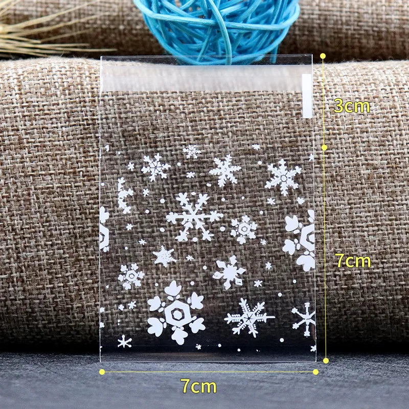 イベント・クリスマス装飾｜雪の結晶柄ギフトバッグ(50個入)