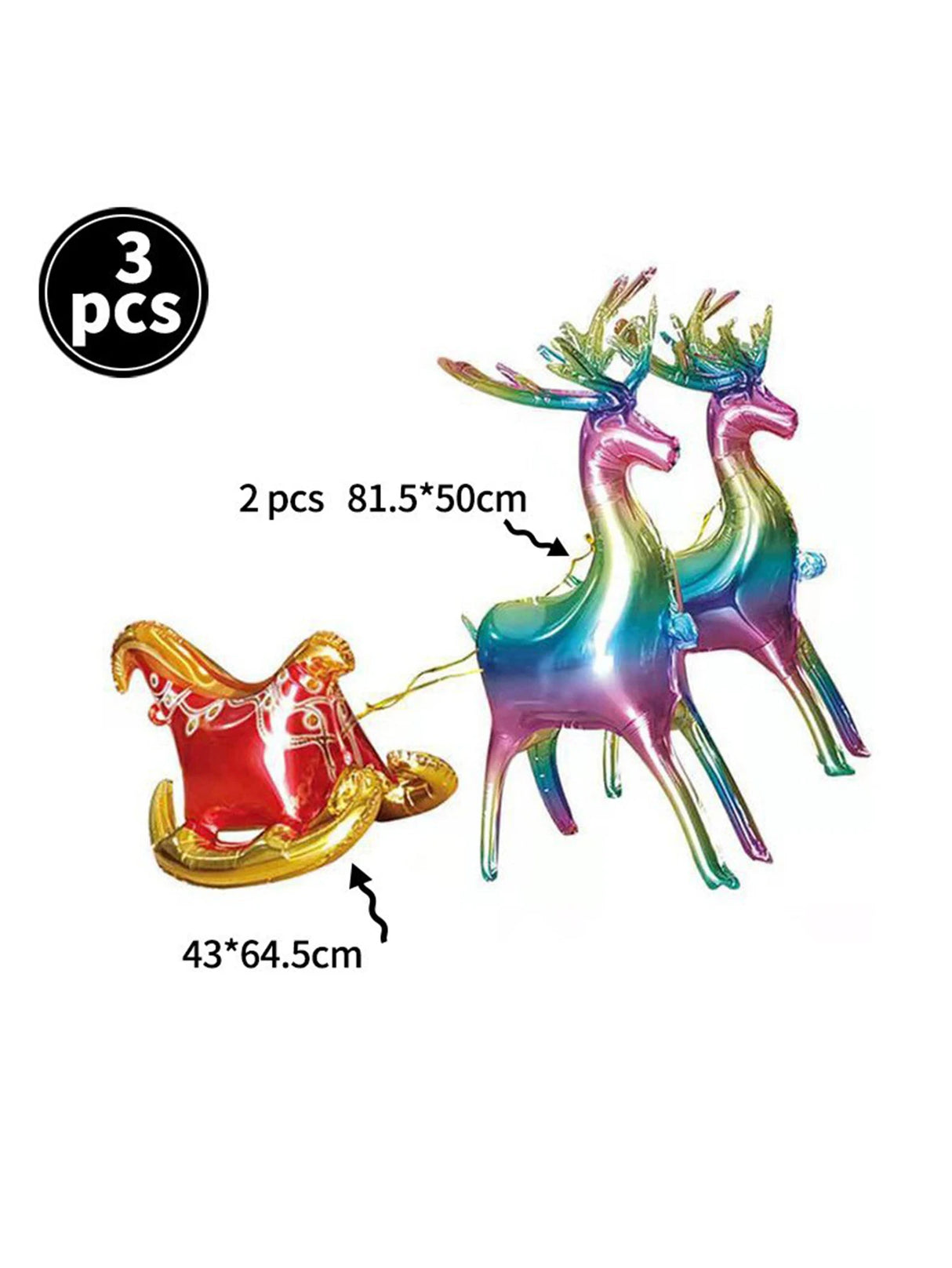 イベント・クリスマス装飾｜ゴールドクリスマスエルクバルーンセット3個