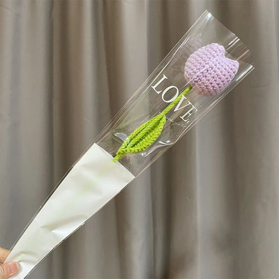 パーティー・インテリア装飾｜アレンジメント用造花 かぎ針編みハート・チューリップ(40c)｜誉PRINTING