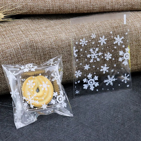 イベント・クリスマス装飾｜雪の結晶柄ギフトバッグ(50個入)