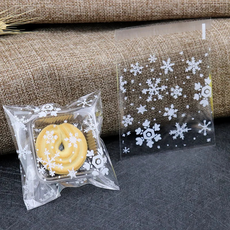 イベント・クリスマス装飾｜雪の結晶柄ギフトバッグ(50個入)