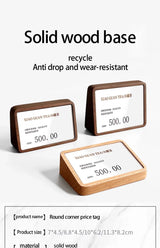 無垢材テーブルカードホルダー・縦型プライスボード