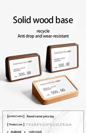 無垢材テーブルカードホルダー・縦型プライスボード