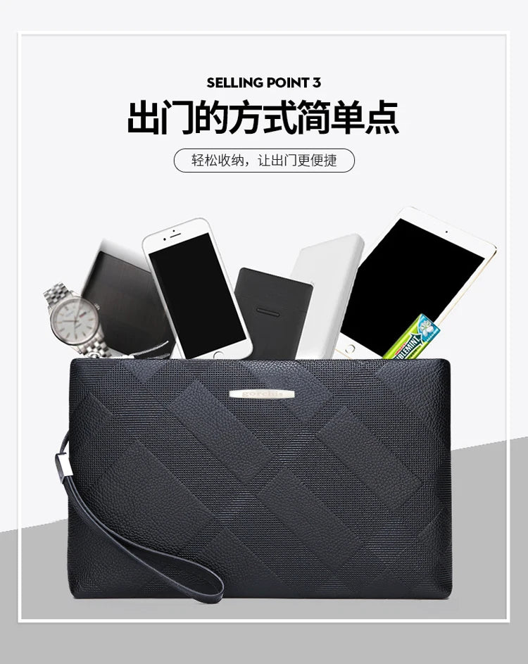 |イベント・ノベルティ用品 | メンズ高級本革ビジネスハンドバッグ | W28xH17xD2.5cm