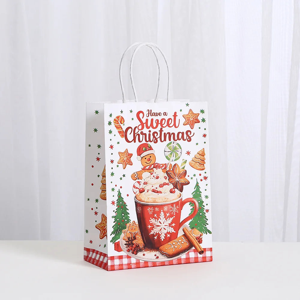 イベント・クリスマス装飾｜紙製クリスマスギフトラッピングバッグ（6個入）