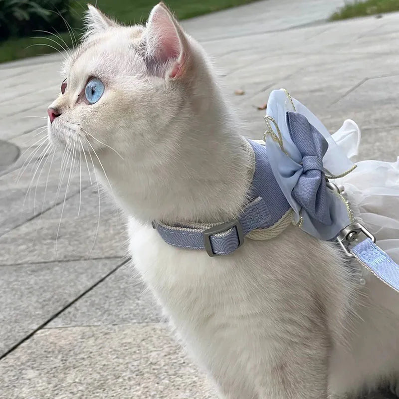 イベント・パーティーグッズ｜蝶結びデザインの猫用ハーネスリーシュ