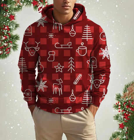 イベント・クリスマスグッズ｜クリスマス柄プリントパーカー(S～5XL)