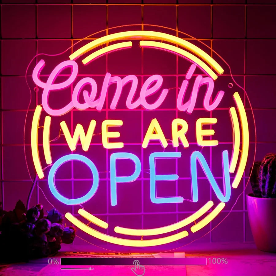 Come In! We Are Open　LEDネオンサイン（ネオン看板）