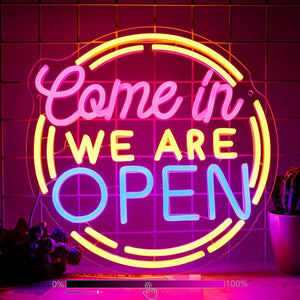 Come In! We Are Open　LEDネオンサイン（ネオン看板）