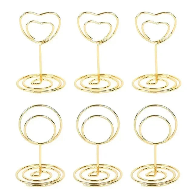 イベント・結婚式装飾｜金属製ハート型プレースカードホルダー 24個セット