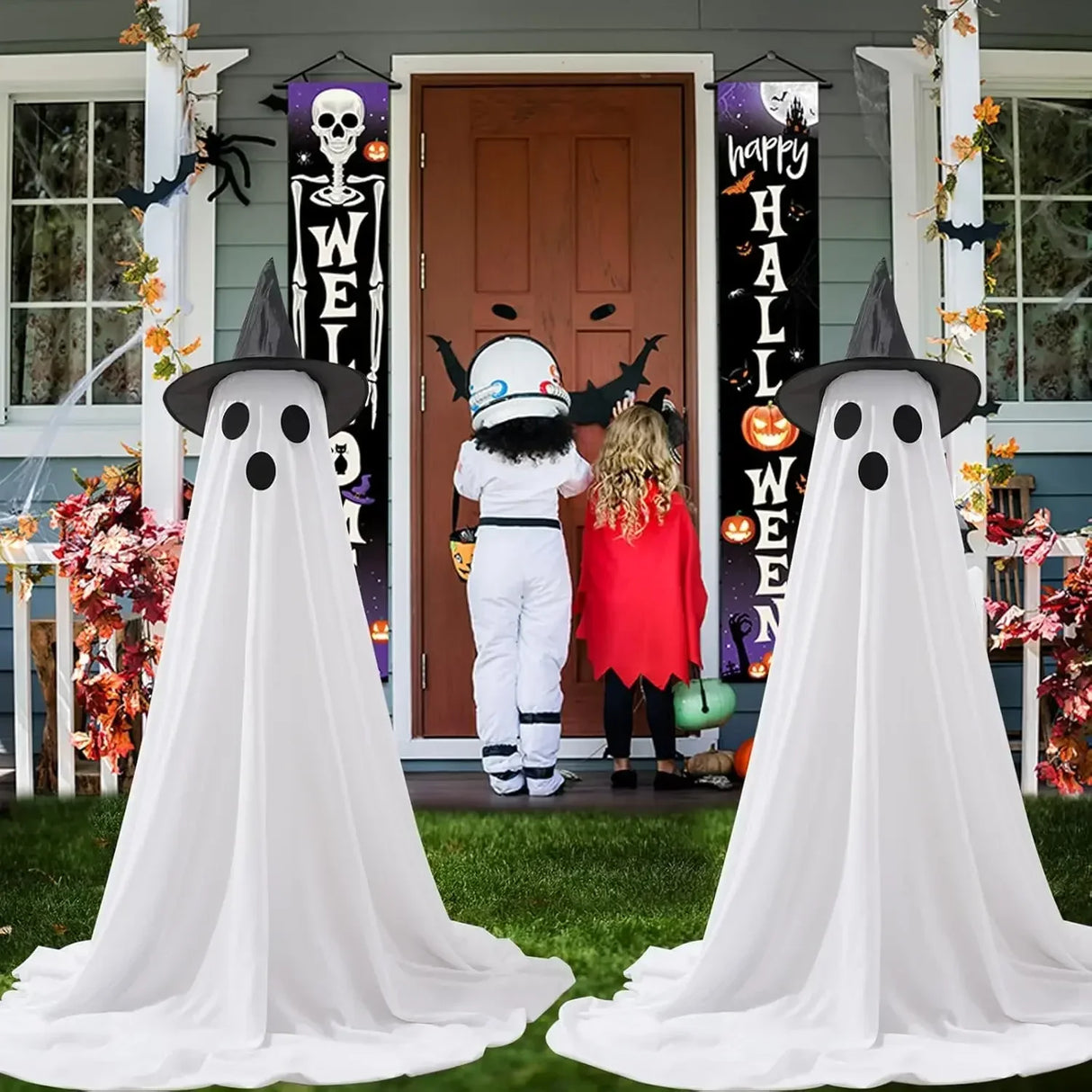 イベント・ハロウィングッズ｜光るゴーストデコレーション2個セット