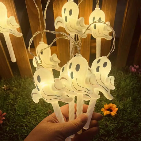 【イベント・ハロウィン装飾】パンプキン・ゴースト型 LEDストリングライト
