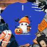イベント・ハロウィングッズ｜キュートなゴースト＆パンプキン柄Tシャツ(XXS～4XL)