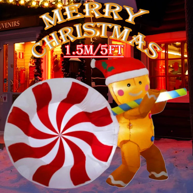 イベント・クリスマス装飾｜1.8M LEDライト付きインフレータブルサンタ