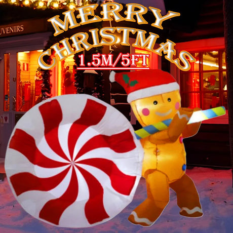 イベント・クリスマス装飾｜1.8M LEDライト付きインフレータブルサンタ