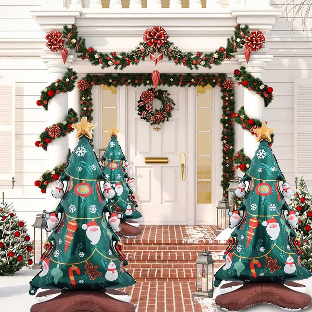 イベント・クリスマス装飾｜サンタ装飾付き3Dクリスマスツリーバルーン