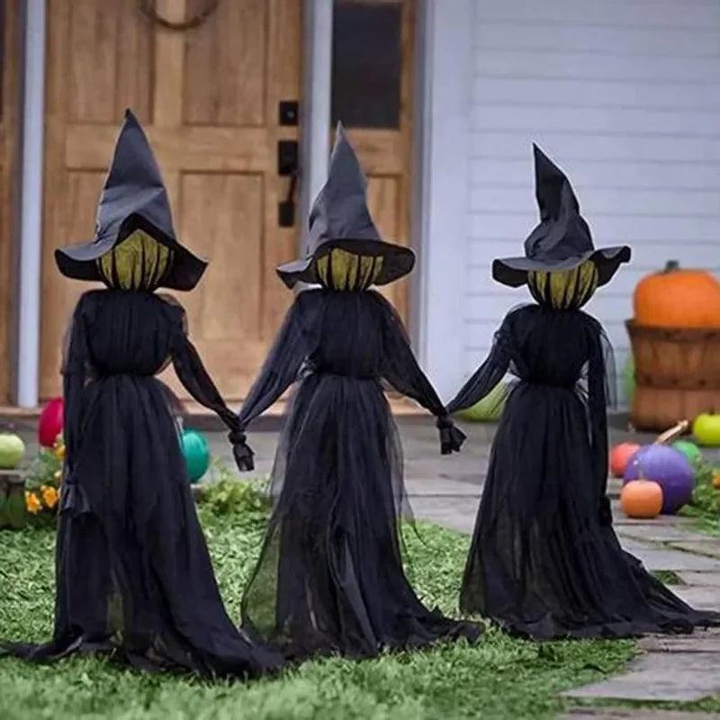 イベント・ハロウィングッズ｜魔女ライトアップデコレーション3体セット