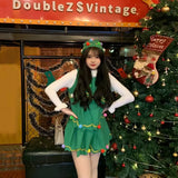 イベント・クリスマスグッズ｜キッズ～大人まで！ツリー型コスチュームセット(100c～170c)