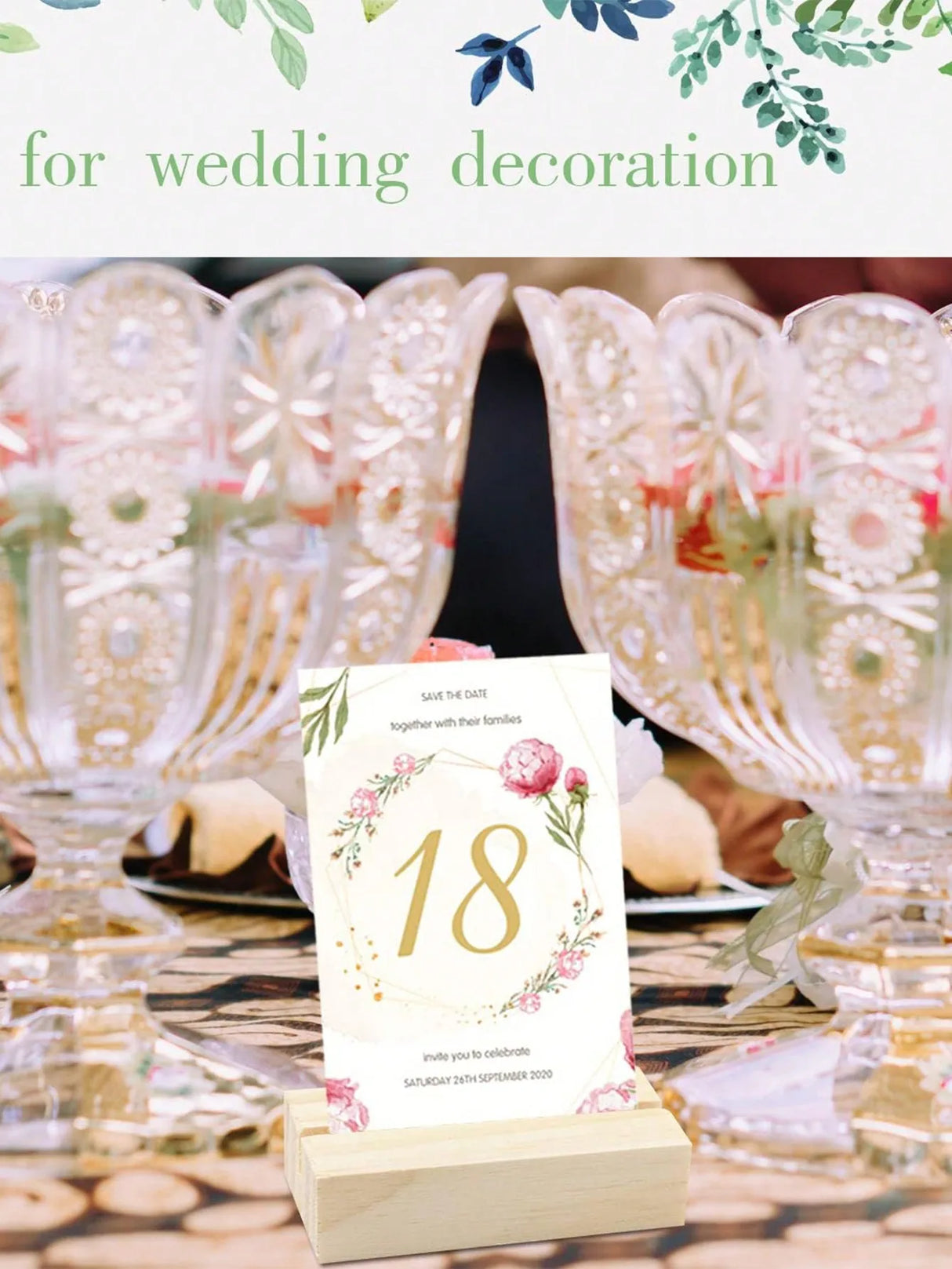 イベント・結婚式装飾｜素朴な木製カードホルダー 10/20個セット
