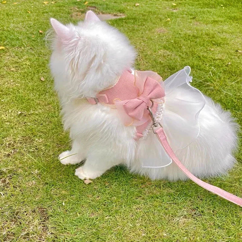 イベント・パーティーグッズ｜蝶結びデザインの猫用ハーネスリーシュ